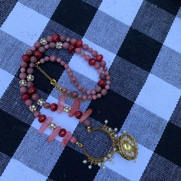 Handmade multi-stone & crystal bohemian necklace 💎❤️🌸 - Picture 6 of 8